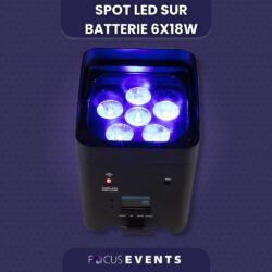 Spot Sur LED Batterie 6x18W Couleur