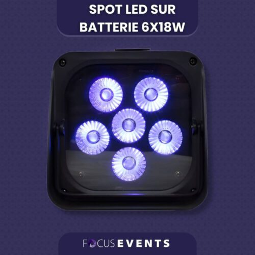 Spot Sur LED Batterie 6x18W Haut